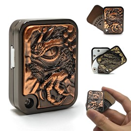 HIDEDC Evil Dragon Fidget Slider, EDC Fidget Toys Adults Sensory Toy Haptic Slider, Home Office Gadgets Executive Desk Toy for Keep Focus & Stress Relief, Gift for Him (Copper/Brass)