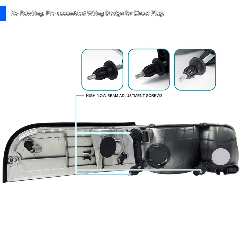 Spec-D Tuning Smoke Lens Headlights + Corner Lights Compatible with