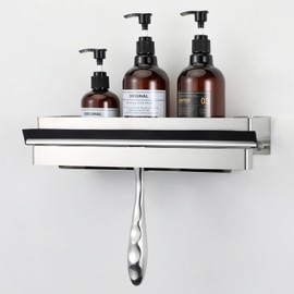 Womamny® Duschablage ohne Bohren | Badezimmer Organizer Regal | Shower Shelf | Shampoo Halterung für dusche - Edelstahl matt