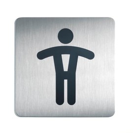 Durable 495423 Pictogram WC Men, Square, 150 x 150 mm, Stainless Steel