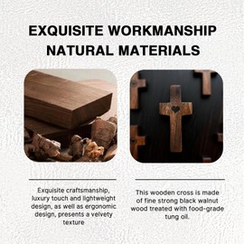 REATIFUL Wooden Cross Fidget,Cross My Heart,Small Wooden Crosses for Pocket Prayers,Wooden Cross for Religious Gifts for Adults (6PCS-A)