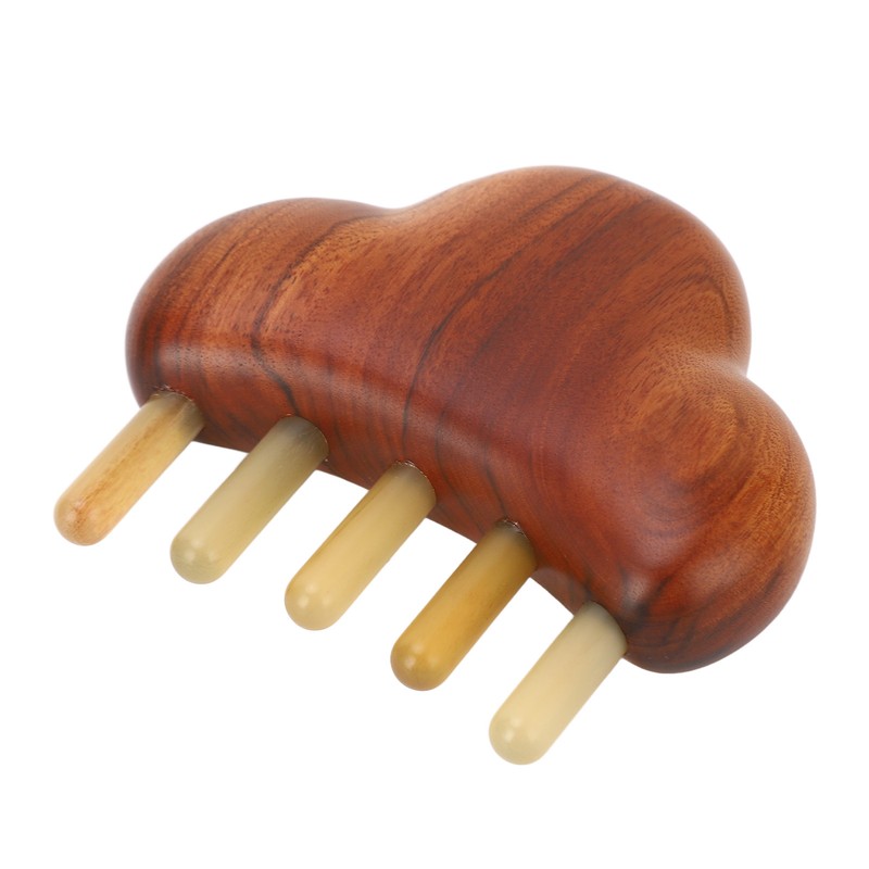 2Pcs Meridians Comb 5 Tooth Portable Sandalwood Rosewood for Head