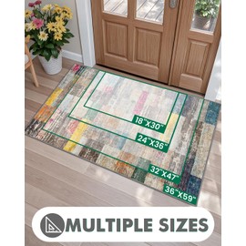 LUMI Door Mat, Soft and Washable, Stain Resistant Indoor Mat for Home Entrance, Bedroom Door Mat, Office Home Decor, 36"x59", Multicolor