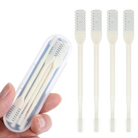 Andibro 4Pcs 2-in-1 Nasal Hair Cutter, Double Sided Nose Hair Knife 360° Rotating Nose Hair Trimmer Manual Nose Hair Trimmer Nostril Hair Remover Tool for Women Men
