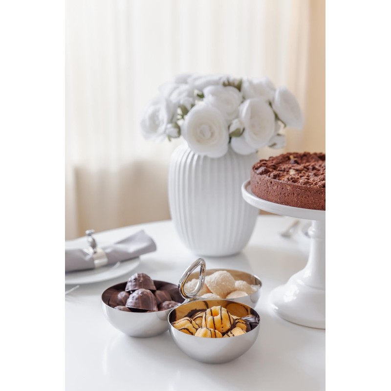 EDZARD Apura Snack Bowl Diameter 22 cm Stainless Steel Highly