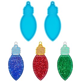 Light Bulb Shape Christmas Ornament Resin Molds Silicone Casting Molds DIY Craft Supplies for Ornament Keychain Pendant Making