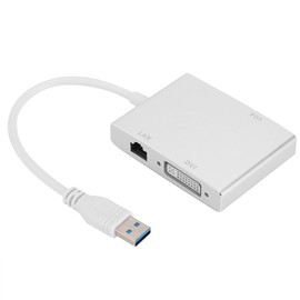 4 in 1 USB3.0 Adapter to VGA DVI HDMI LAN RJ45 FullHD1080P for Windows Projector HDTV