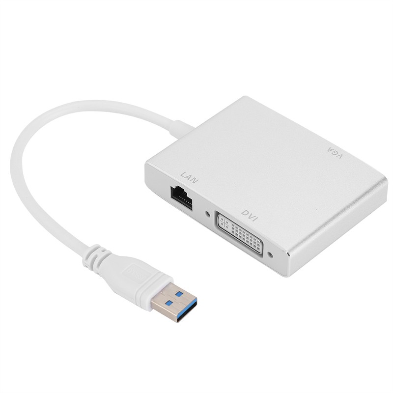 4 in 1 USB3.0 Adapter to VGA DVI HDMI LAN