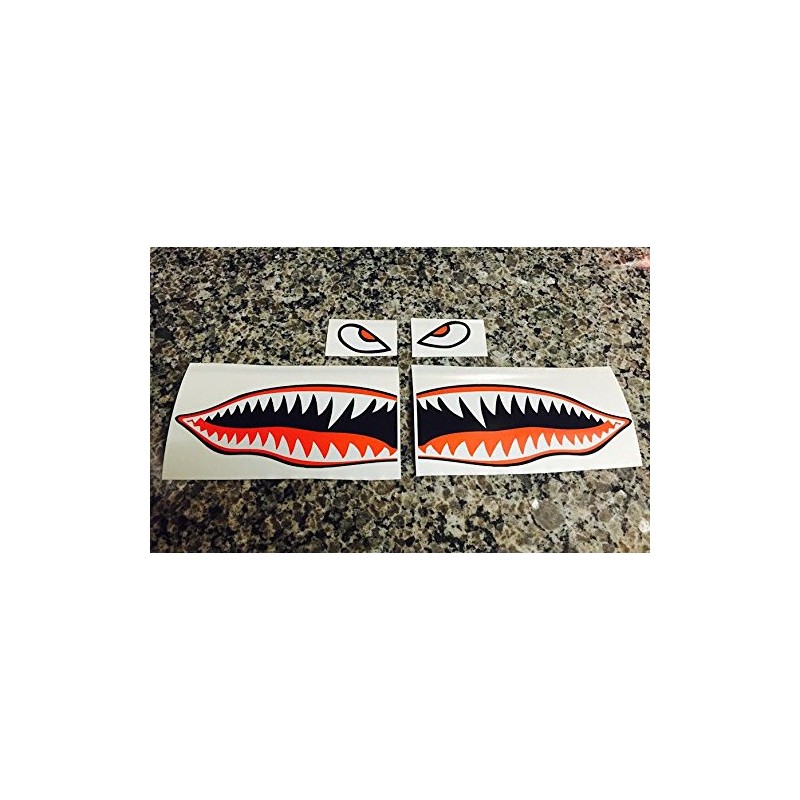 Flying Tigers Shark Teeth Decals Stickers Multiple Sizes! (6")