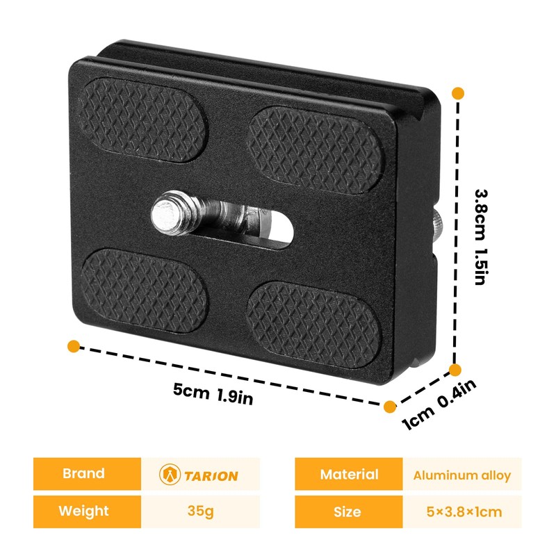 TARION Camera Quick Release Plate PU50 with 1/4 Inch Thread