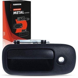 A-Premium Rear Left Driver Side Upgraded Metal Exterior Door Handle with Keyhole Compatible with Chevy Express 1500 2010-2014, Express 2500 3500 2010-2023 & GMC Savana 1500 2500 3500, Textured Black