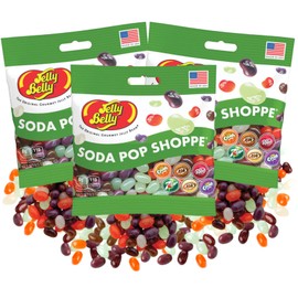 Soda Pop Shoppe Jelly Beans, Root Beer, Cream Soda, Grape, Orange, Dr. Pepper Flavored Candies, and More, Flavor Mix Candy Assortment Bag, Pack of 3