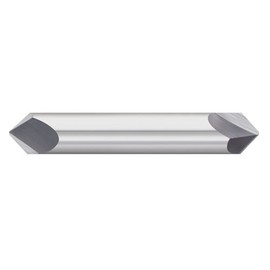 Titan TC87891 Solid Carbide Chamfer Mill, 2 Flute, Double End, 90 Degree Angle, Uncoated, 1/2" Size, 1/2" Shank Diameter, 3" Overall Length