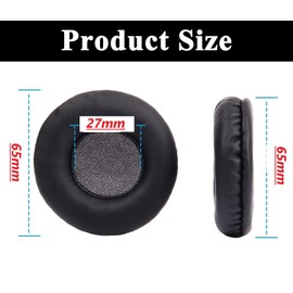 cyclingcolors 2 x Ear Pads Headphones Earphones Pad Black Sponge Covers Replacement Ear Muffs Microphone Microphone Filter Foam Wind Protection 65 mm