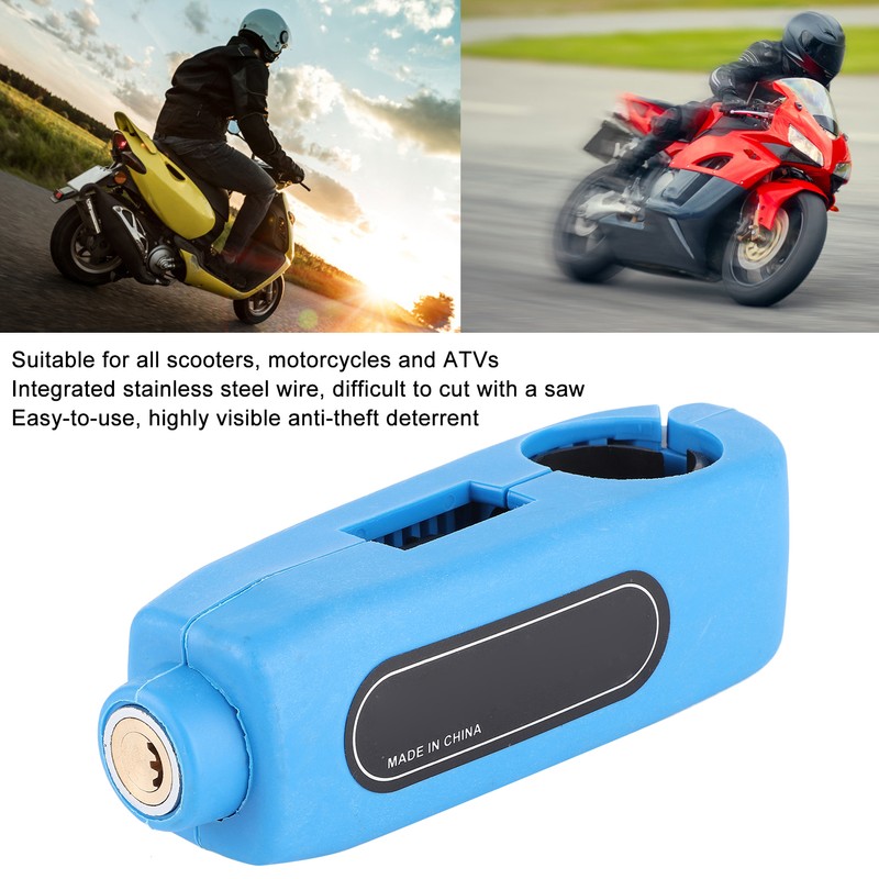 Motorcycle Handlebar Grip Lock AntiTheft Protection Fit for EScooter ATV