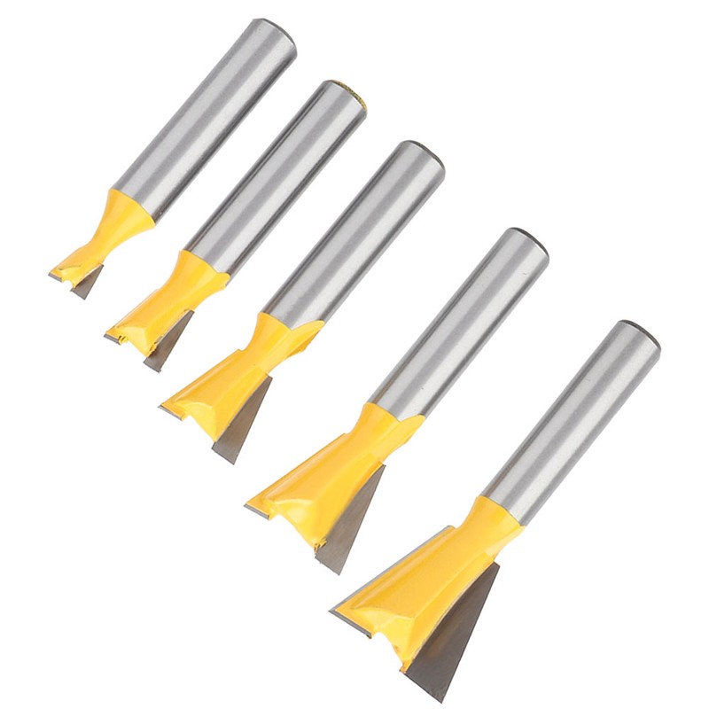 5 Pcs Woodworking Dovetail Router Bit Dovetail End Milling Cutter