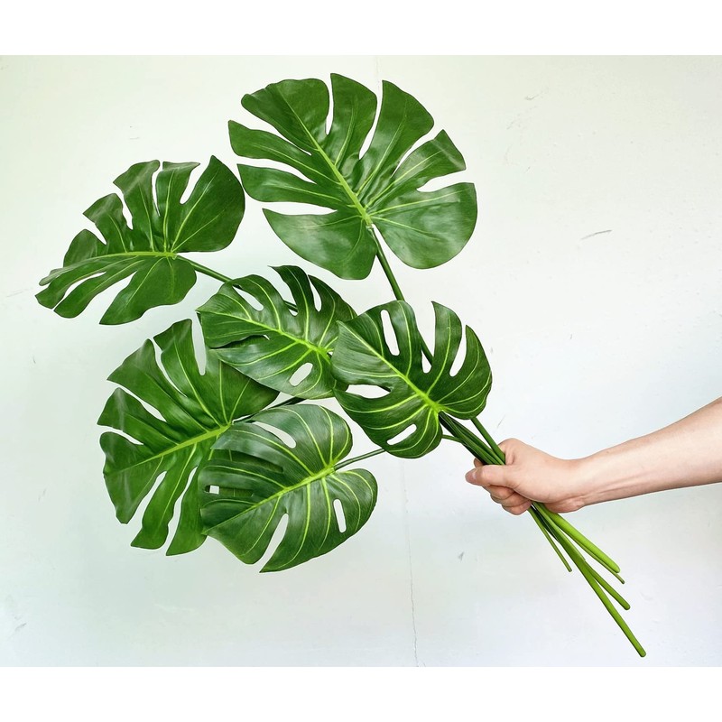 Artificial Monstera Leaves Real Touch Monstera Deliciosa Plant Leaf Stems