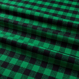Kaufman Mammoth Flannel Buffalo Check Medium Green, Fabric by the Yard