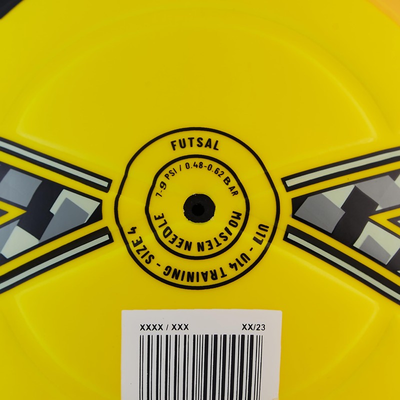Mitre Unisex-Adult Impel Futsal 24 Football, Fluo Yellow/Black/Circular Grey, 4