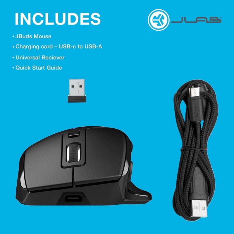 JLab JBuds Wireless Mouse For PC, Laptop, Computer, Mice, 2.4G,