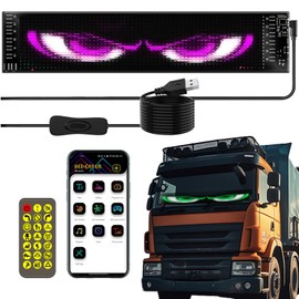 Devil Eyes Light for Cars, Colorful Eye Lamp Soft Screen for Car Windows, Large Programmable Flexible LED Screen, DIY Car Dynamic LED Smart Colorful Eye Lamp Soft Screen(4.7 * 23.4in)