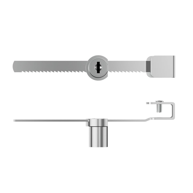 Sliding Glass Door Ratchet Lock with Chrome Finish – Keyed