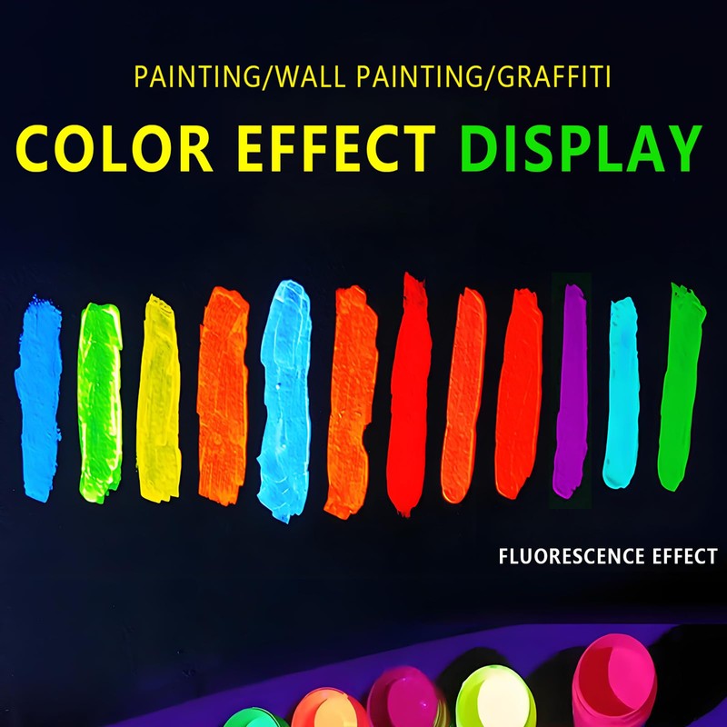 GOODTAKE Acrylic Glow in The Dark Paint, 12 Bright Colours