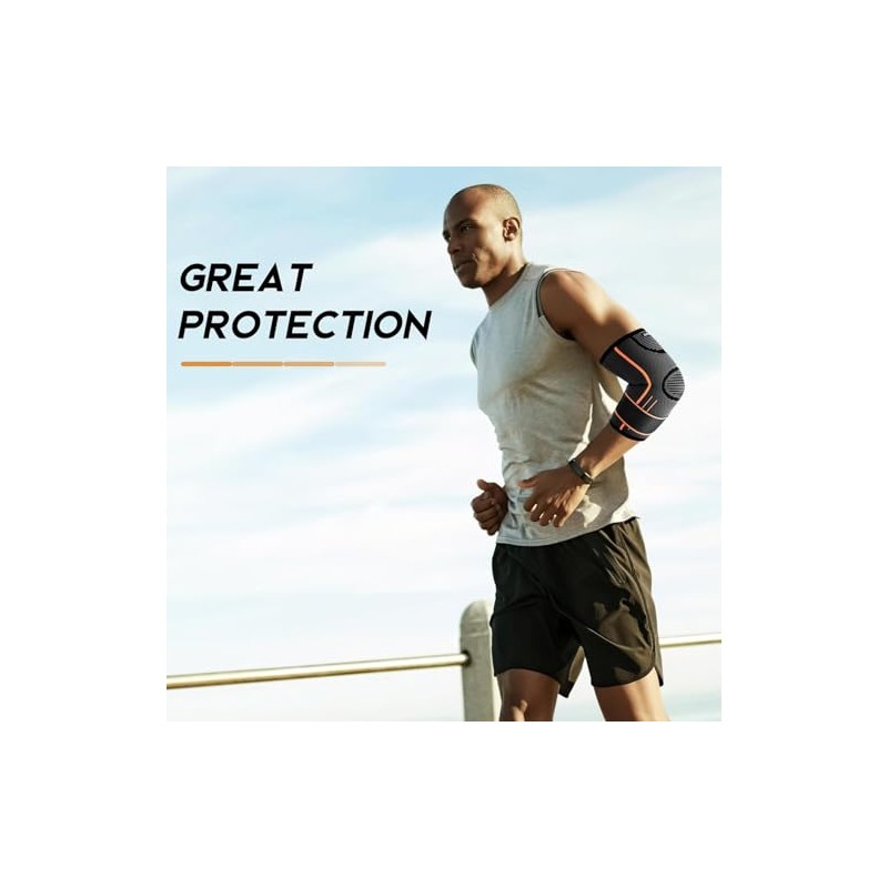 Protector de Brazo para Codera Deportivas, Codera Ajustable 2pk (Negro