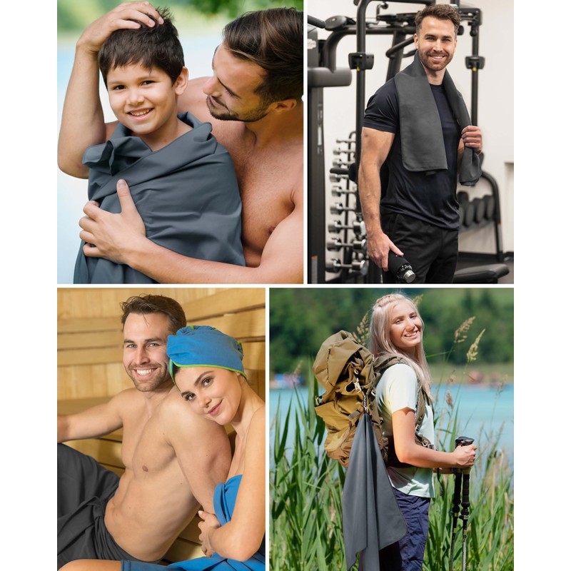 Fit-Flip Microfibre Towel in All Colours and Sizes, Lightweight Sports