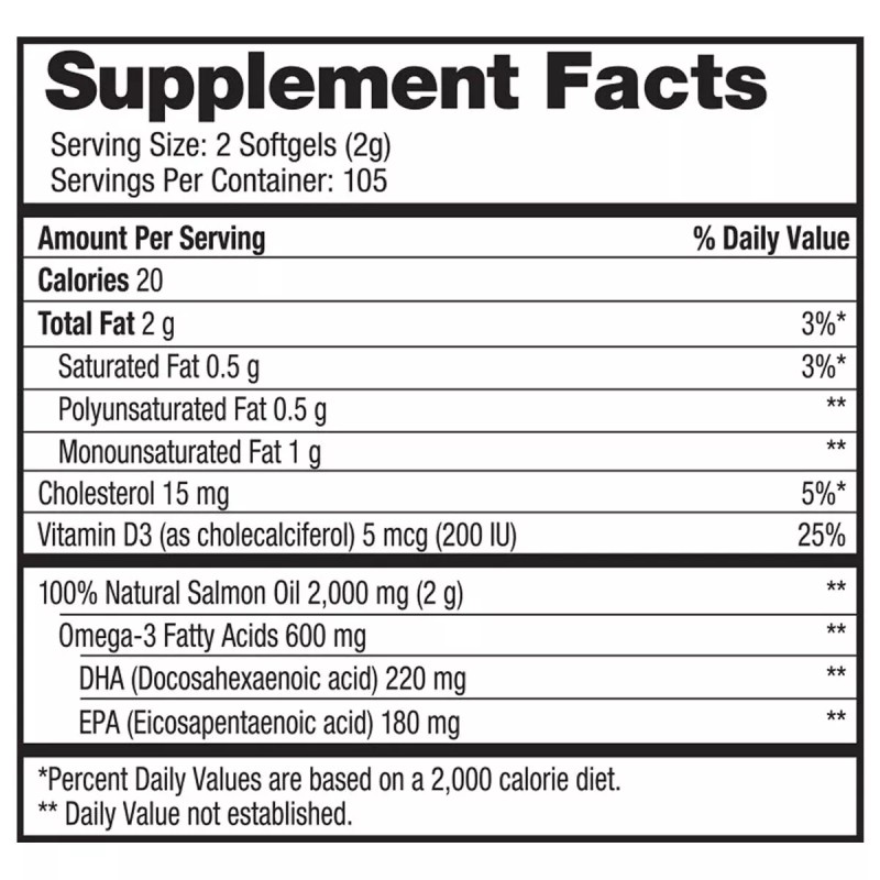 Pure Alaska Omega-3 Wild Alaskan Salmon Oil 1000 mg, 210