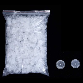 Ink Caps Large,1000pcs White Plastic Disposable Microblading Makeup Ink Cups Caps with Base, Pigment Ink Cap Sizes 17mm Large for Ink,Kits,Supplies (1000L)