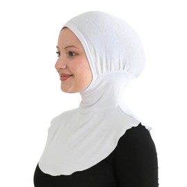 Prien Sport Hijab For Women, Muslim Head Scarf, Flexible Turban Girls, Chic Islamic Wear For Gym, Neck Collar Bonnet Viscose (White)