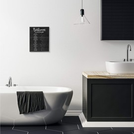Stupell Industries Bathroom Scramble White Word Black Framed Wall Art, 11 x 14, Design by Artist Daphne Polselli
