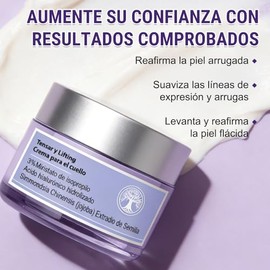 2PCS Crema para Cuello Reafirmante, con Hidrolizado de Acido Hialurónico, Sin Gluten, Vegano, Fórmula Suave, 100% Natural, Crema para Cuello y
