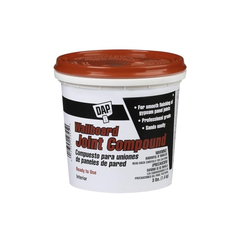 Dap Wallboard Joint Compound, 3 lb, Tub, White, Wallboard 10100-1