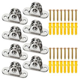 SHINICO Small Pulley Block,with Bearing Fixed Pulleys Wheel,Rope Pulley for Cord, Clothesline, Paracord 8Pack