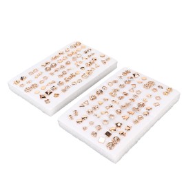 Juego de Aretes, Paquete de 2, 72 Pares de Aretes de Fiesta Livianos con Diamantes de Imitación para Mujer