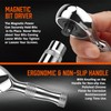 HORUSDY 1/4-Inch Stubby Ratchet Wrench Set, Chrome Alloy 90-Tooth Reversible