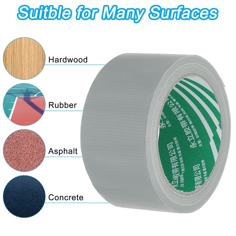 PATIKIL ピクルボールコートテープ2"×66フィート 屋内/屋外テニスバレーボールコート用ピクルボールコートマーキングキット シルバーグレー