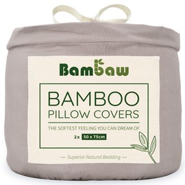 Grey Pillow Cases 2 Pack | Standard Pillow Cases 50x75 cm | Grey Pillow Case | Bamboo Pillow Covers | Hotel Bedding | Cooling Pillow Cases | Hypoallergenic Pillow Cases | Bambaw
