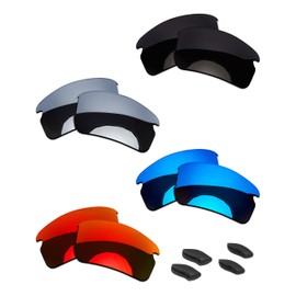 OOWLIT 4 Pairs Replacement Sunglass Lenses & Nose Pads Compatible with Oakley Flak 2.0 Polarized