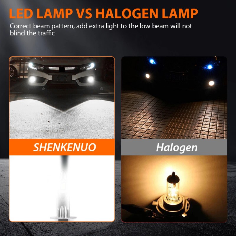 SHENKENUO H1 CSP LED Headlight Kit Bulbs High Low Beam