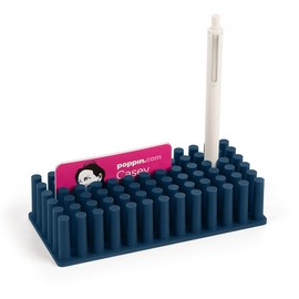 Poppin Softie Grip Grass - Modular Desk Trays for Office Organization, Color-Coordinated Office Supplies for Desk (Slate Blue, Softie Grip Grass)