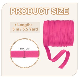 YELARXI Maxi Piping Bias Tape, 5 Yards Piping Trim with Cord Satin Binding Lip Cord Trim Fit for Sewing Garment Webbing Trimming Crafts Decorating - (Rose Red)