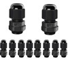 10 Pack NPT 1/4" Cable Glands Waterproof Adjustable 4-8mm Cable