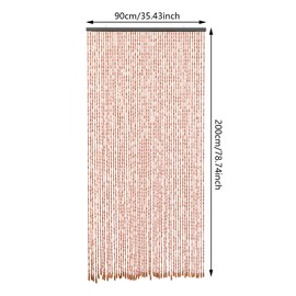 YUYFCC 52 Strands Beaded Curtain Bamboo Wood Farmhouse Doorway Beads 78.74" x 35.43" Hanging Beaded Doorway Curtain Handmade Beaded Curtains Door Beads for Porch Bedroom Living Room Divider (Brown)