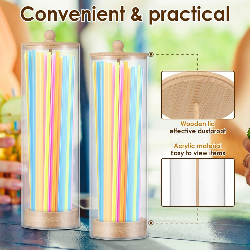 FwQoFvk Straw Holder Dispenser, Drinking Straw Organizer Container, Practical and