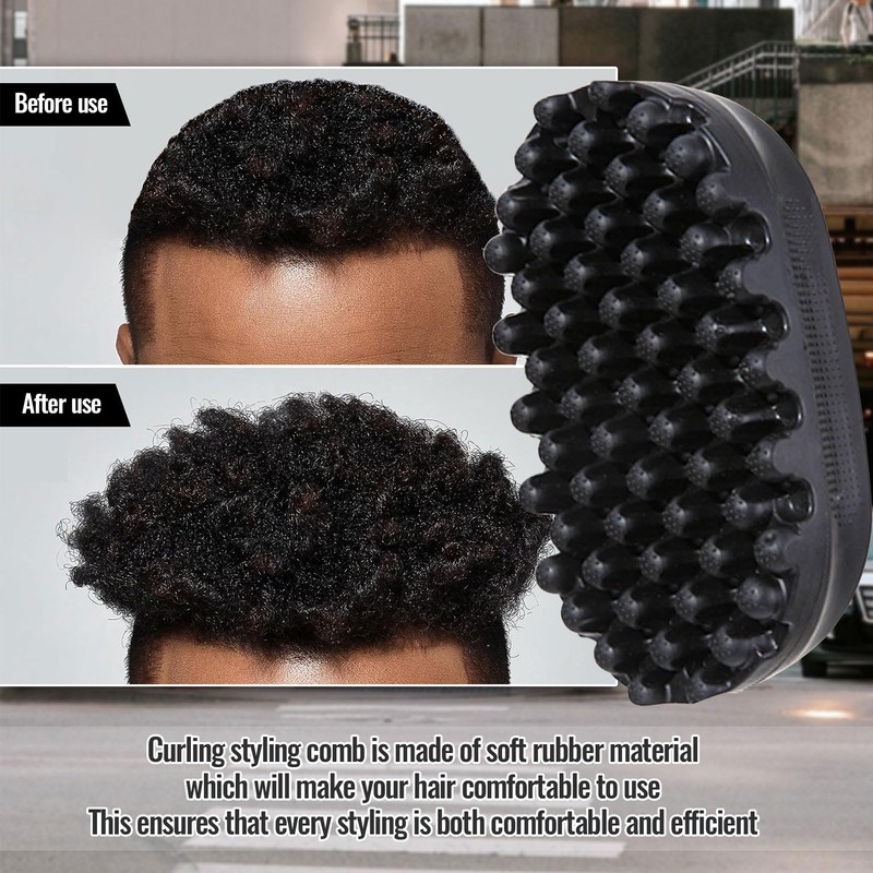 Rubber Twist Curling Hair Brush, African Curly Rubber Brush Sponge,