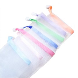 Andiker Soap Bag Soft for Shower,7 Pcs Mesh Soap Pouch Saver with Drawstring for Foaming and Drying,Hangable (7PCS)