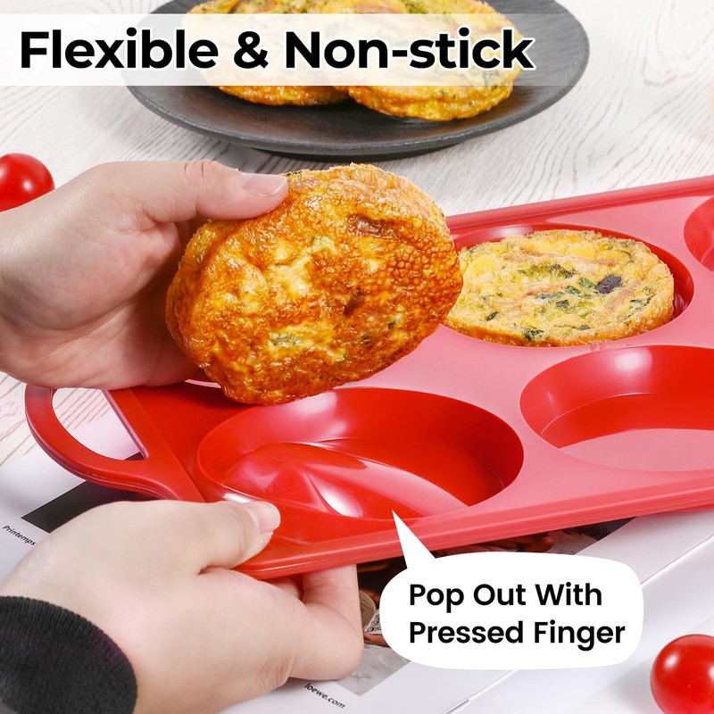 CAKETIME Muffin Top Pan Non Stick, 4 Inch Metal Frame